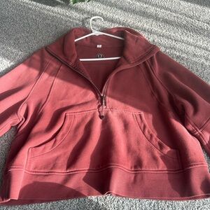 Lululemon Scuba Oversized Funnel-Neck Half Zip Smoky Red M/L